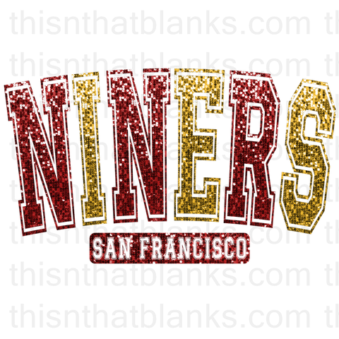 San Fransisco Niners Sequin Sublimation or DTF Transfer