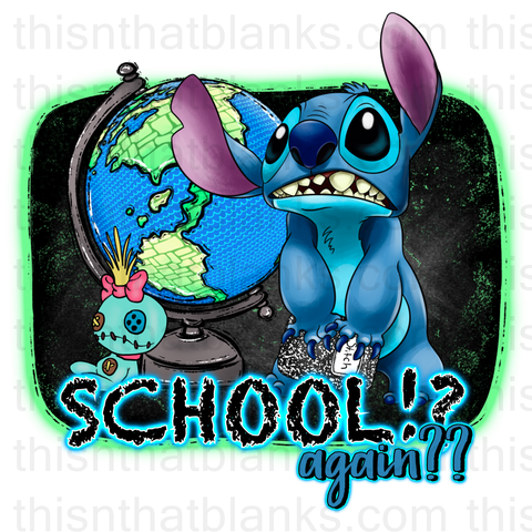 School Again Stitch Sublimation Or DTF Transfer
