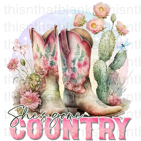 She's Gone Country Sublimation or DTF Transfer