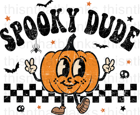 Spooky Dude Black Sublimation or DTF Transfer