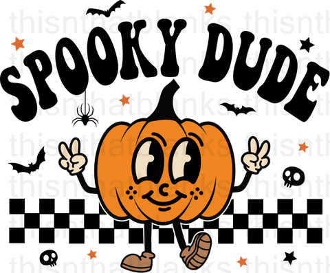 Spooky Dude Black Sublimation or DTF Transfer