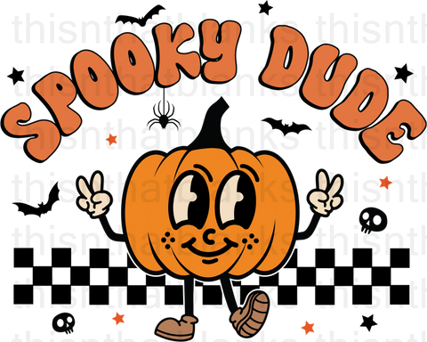 Spooky Dude Orange Sublimation or DTF Transfer