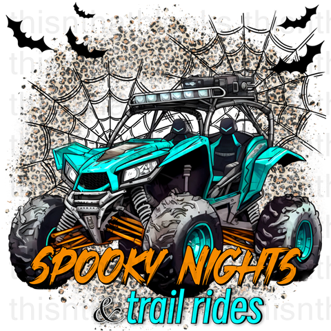 Spooky Nights And Trail Rides (Blue) Sublimation or DTF Transfer