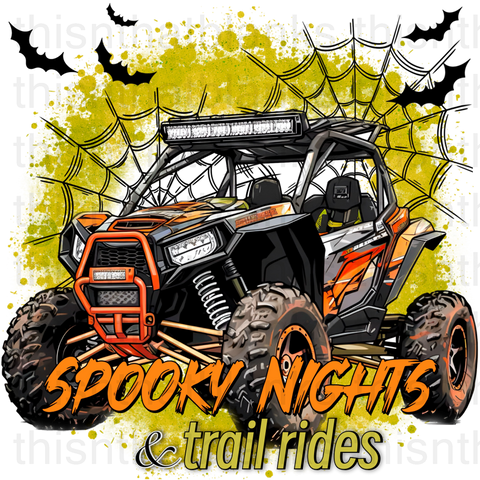 Spooky Nights And Trail Rides (Green) Sublimation or DTF Transfer