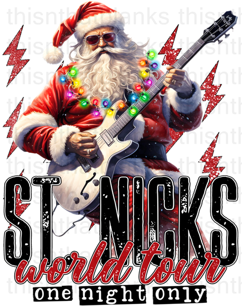 St Nick's World Tour Sublimation or DTF Transfer