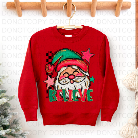 Santa Believe DTF or Sublimation Transfer