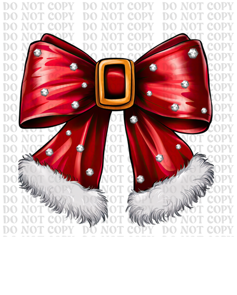 Santa Bow DTF or Sublimation Transfer