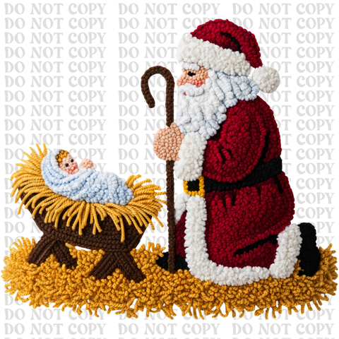 Santa Manger DTF or Sublimation Transfer