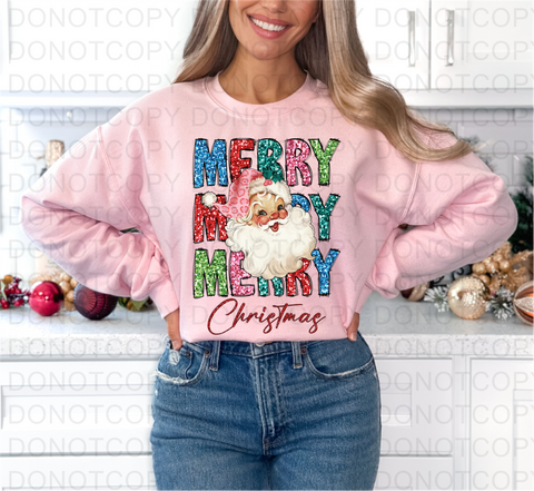 Santa Sequin DTF or Sublimation Transfer