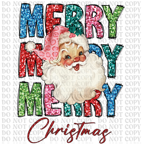 Santa Sequin DTF or Sublimation Transfer