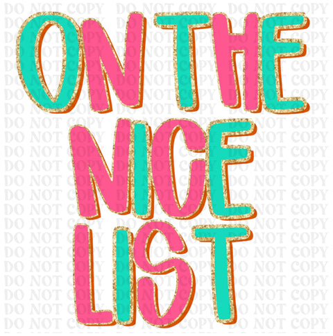 Santa List DTF or Sublimation Transfer