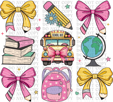 School Bow Set or Sublimation Transfer