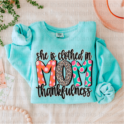 Clothed In Thankfulness NAMES DTF or Sublimation Transfer