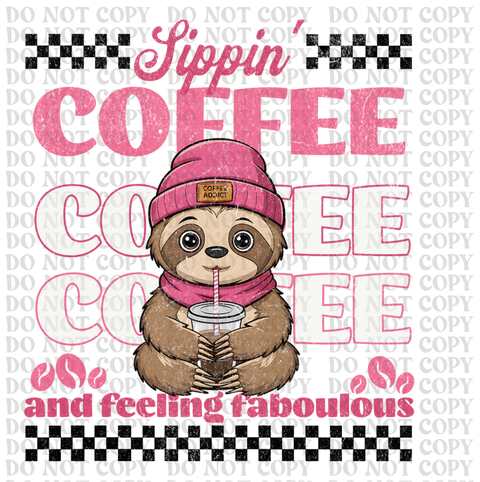 Sipping Coffee Animals DTF or Sublimation Transfer