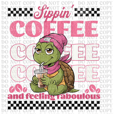 Sipping Coffee Animals DTF or Sublimation Transfer