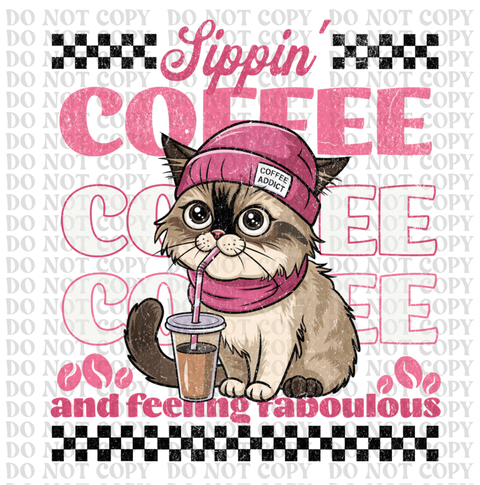 Sipping Coffee Animals DTF or Sublimation Transfer