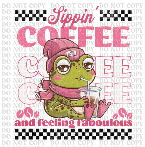 Sipping Coffee Animals DTF or Sublimation Transfer