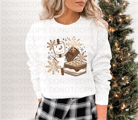 Snowman S'more DTF or Sublimation Transfer