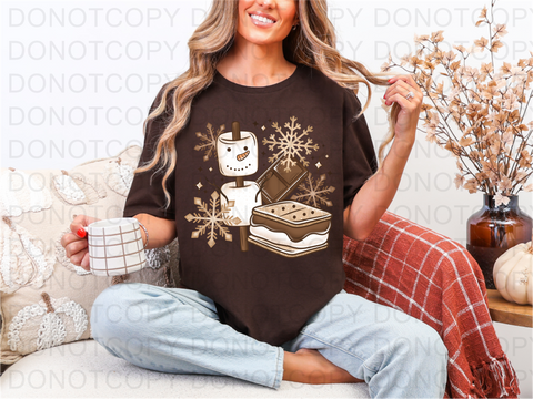 Snowman S'more DTF or Sublimation Transfer