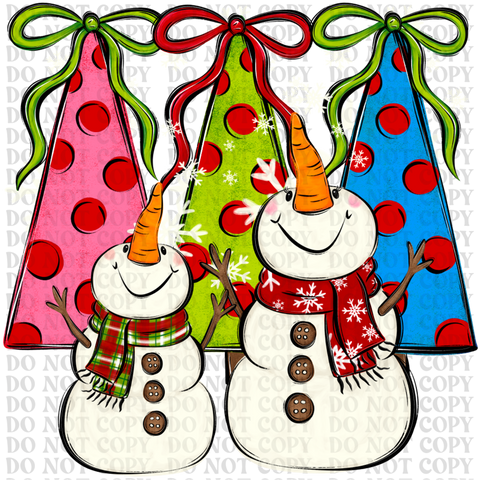 Snowman Christmas DTF or Sublimation Transfer