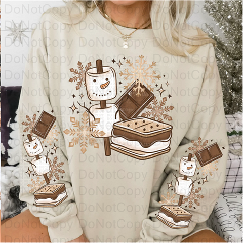 Snowman S'more DTF or Sublimation Transfer