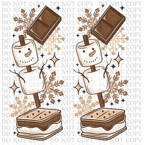 Snowman S'more DTF or Sublimation Transfer