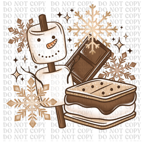 Snowman S'more DTF or Sublimation Transfer