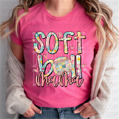 Softball Baseball Mama DTF or Sublimation Transfer