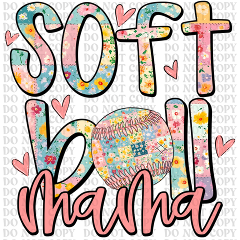 Softball Baseball Mama DTF or Sublimation Transfer