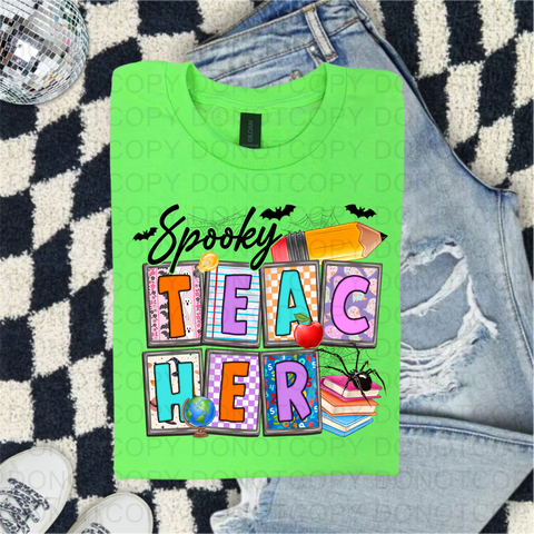 Spooky Teacher DTF or Sublimation Transfer