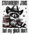 Strawberry Jam Raccoon DTF or Sublimation Transfer