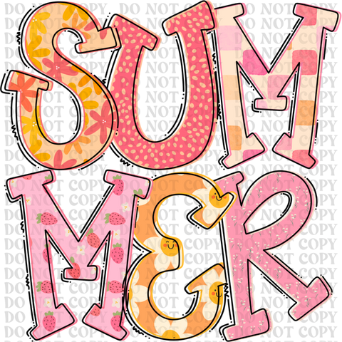 Summer Strawberries DTF or Sublimation Transfer
