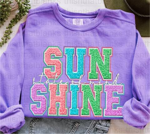 Sunshine State Of Mind Faux Embroidery DTF or Sublimation Transfer