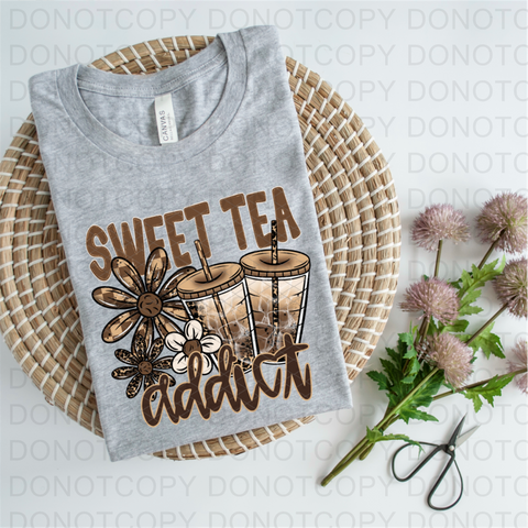 Sweet Tea Addict DTF or Sublimation Transfer