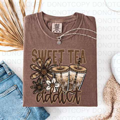 Sweet Tea Addict DTF or Sublimation Transfer
