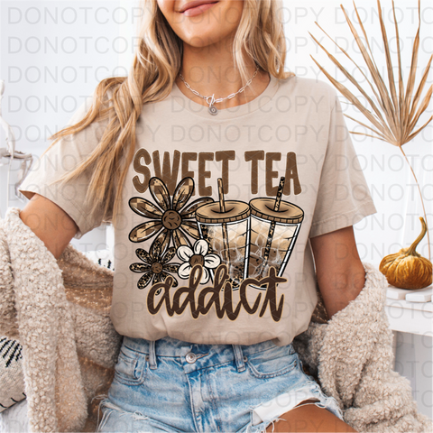 Sweet Tea Addict DTF or Sublimation Transfer