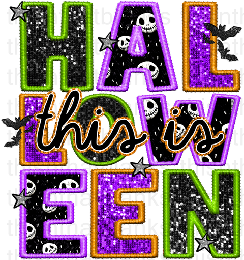 This Is Halloween Sequin Sublimation or DTF Transfer