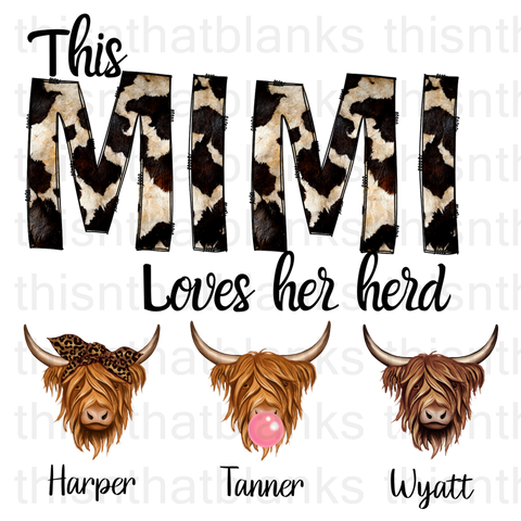 This Mimi Loves Her Herd Sublimation or DTF Transfer