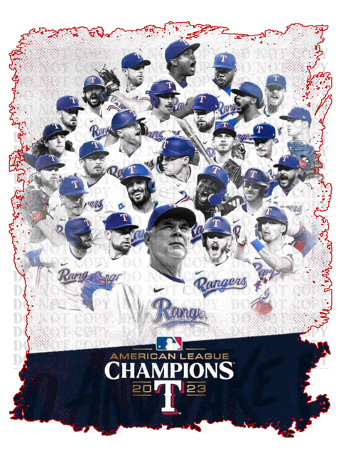 Texas Rangers Champions 2023 Sublimation Or DTF Transfer