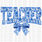 Teacher Blue Bow DTF or Sublimation Transfer