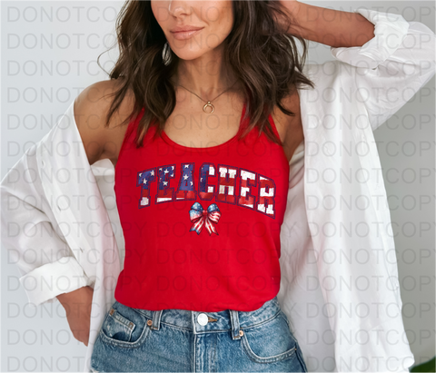 Teacher Patriotic DTF or Sublimation Transfer