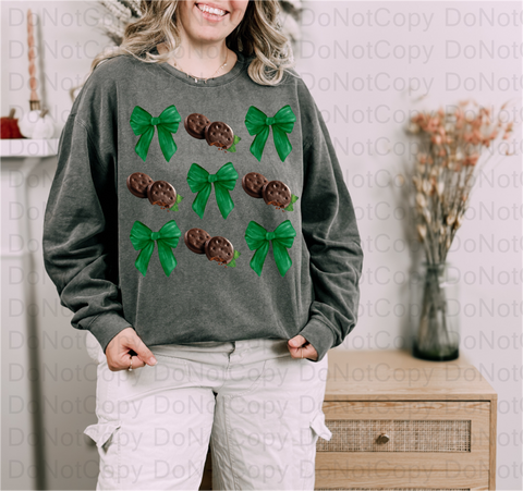 Thin Mint Bow DTF or Sublimation Transfer