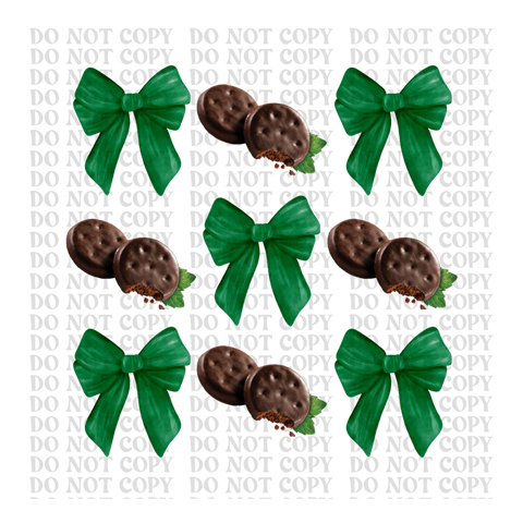 Thin Mint Bow DTF or Sublimation Transfer