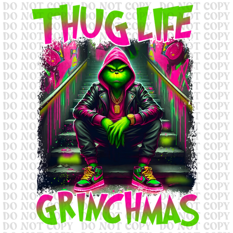 Thug Life Green Man DTF or Sublimation Transfer