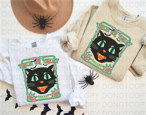 Trick Or Treat Cat DTF or Sublimation Transfer