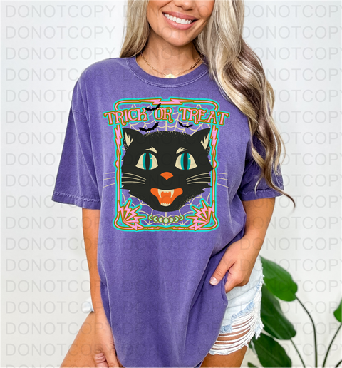 Trick Or Treat Cat DTF or Sublimation Transfer