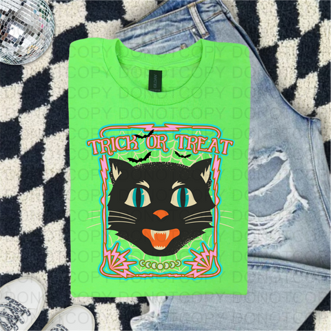 Trick Or Treat Cat DTF or Sublimation Transfer