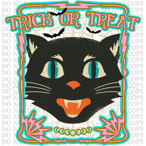 Trick Or Treat Cat DTF or Sublimation Transfer