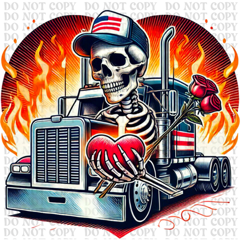 Trucker Valentine DTF or Sublimation Transfer