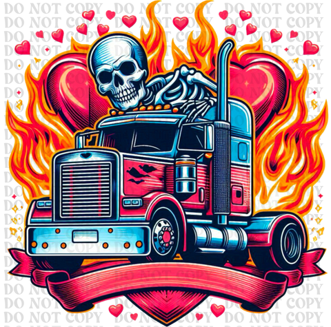 Trucker Valentine DTF or Sublimation Transfer